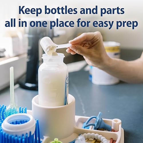 Dr. Brown's 2-in-1 Dry & Prep Silicone Mat, Silicone Baby Bottle Drying Mat with Removable Pegs for Baby Essentials, Built-in Bottle Prep, BPA-Free - Jamouz