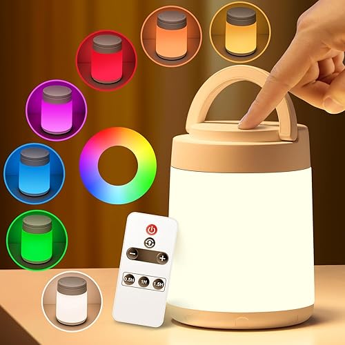 Night Light for Kids Night Light,10 Colors+8 Dimmable Baby Night Light, Remote+Timer+Touch Night Light for Baby Nursery Lamp, Portable+Rechargeable Night Light for Kids Toddler Night Light Lamp[Gifts] - Jamouz