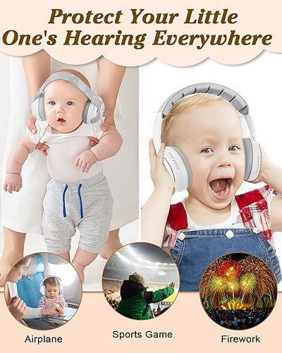 Lilian&Gema 2-in-1 Baby Ear Muffs Noise Protection, Noise Cancelling Headphones for Baby & Toddler up to 4 Years - Jamouz