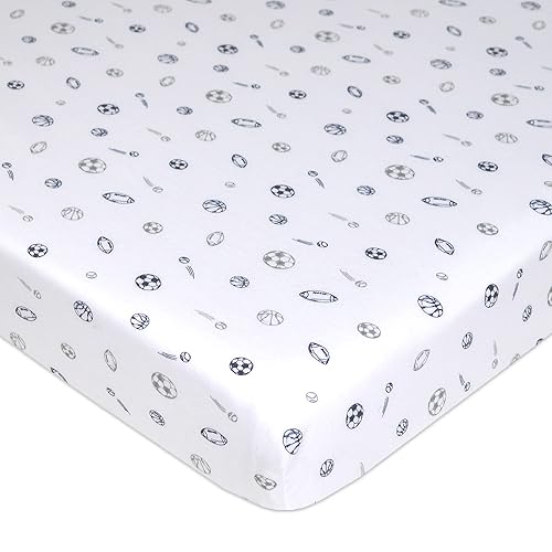 TL Care 2 Pack Fitted Pack N Play Playard Sheet 27' x 39', Soft Breathable Neutral 100% Cotton Jersey Pack and Play Sheet, Gray Star/Gray Zigzag, for Boys and Girls, Fits Most Mini Crib - Jamouz