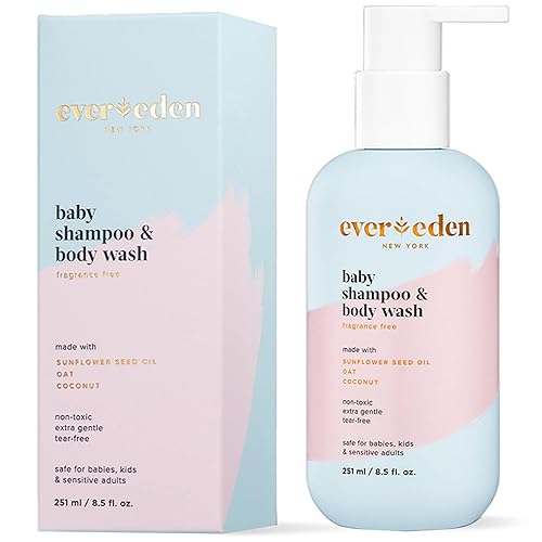 Evereden Baby Shampoo & Body Wash 2-in-1, 8.5 fl oz | Gentle, Non-Toxic, Fragrance-Free, Hydrating Formula for Sensitive Skin - Jamouz
