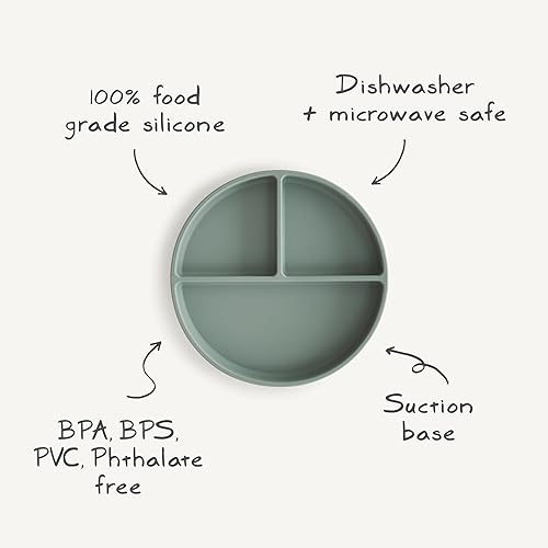 mushie Silicone Suction Plate | BPA-Free Non-Slip Design (Ivory) - Jamouz