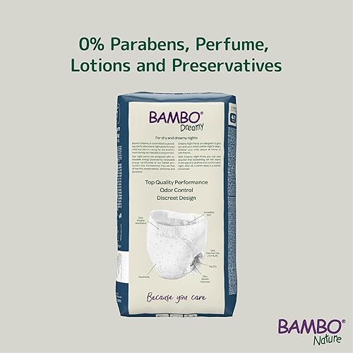 Bambo Nature Premium Dreamy Night Pants, Pull Up Pants, Eco-Labeled Night Time Diapers, Secure, Comfortable, Skin Friendly : Children Aged 4-7 Years, 10 Count - Jamouz