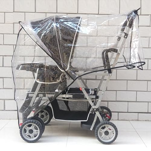 Aligle Weather Shield Double Popular for Swivel Wheel Stroller Universal Size Baby Rain Cover/Wind Shield Deal (Black) - Jamouz