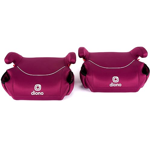 Diono Solana, No Latch, Pack of 2 Backless Booster Car Seats, Lightweight, Machine Washable Covers, Cup Holders, Pink - Jamouz