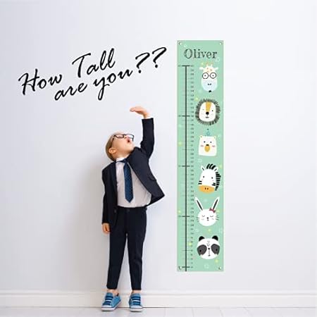 Personalized Kids Canvas Growth Chart, Height Chart, Growth Chart Banner, Train - Jamouz