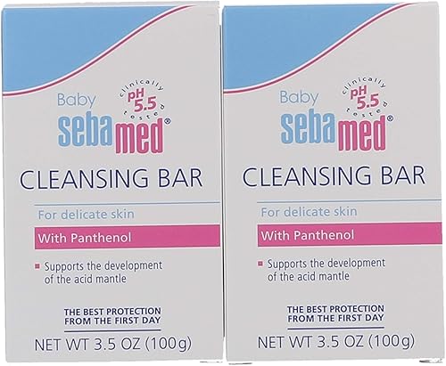 SEBAMED Baby Ultra Mild Cleansing Bar Pack of 2 - Hypoallergenic Non-irritating Cleanser with Vitamins and Amino Acids 3.5 Ounces (100g) 2pk - Jamouz