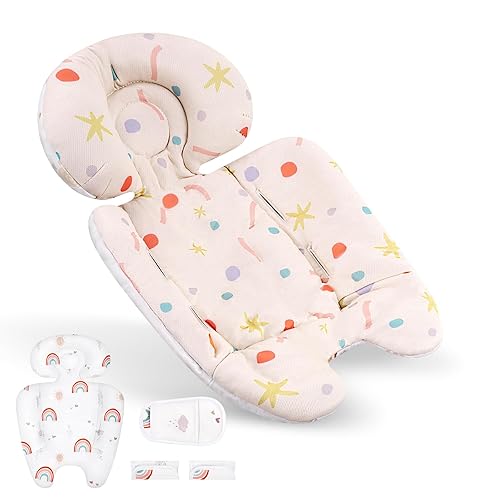 Mamaroo Infant Insert Compatible with 4moms Mamaroo & RockaRoo Swing, Mamaroo Newborn Insert with Enlarged Head & Body Support Cushion, Reversible Design, Breathable Soft Fabric with Flowers - Jamouz