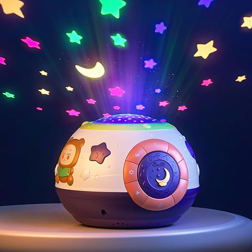 TUMAMA Baby Toy Gifts for Newborn, Toddlers Night Light Star Projector, Baby Sleep Soother Sound Machine, Talking Baby Toys - Jamouz
