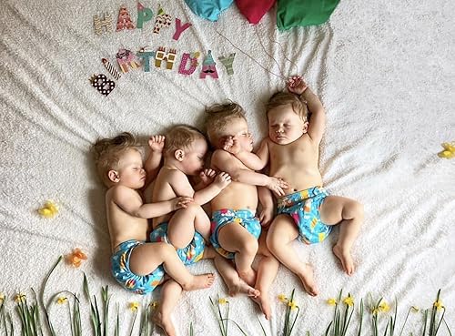 ALVABABY Reusable 5 Layers 12 Pack Inserts with Gussets for Baby Cloth Diaper and Cloth Diapers Covers 12FLN - Jamouz