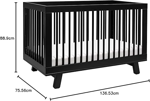 babyletto Hudson 3-in-1 Convertible Baby Crib with Toddler Bed & Daybed Conversion - Easy to Assemble - GREENGUARD Gold Certified w/ 4 Adjustable Mattress Heights - Natural - Jamouz