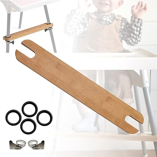 High Chair Footrest, Adjustable Height Natural Bamboo Baby Highchairs Pedal, Suitable for IKEA Antilop High Chair Footstool - Jamouz