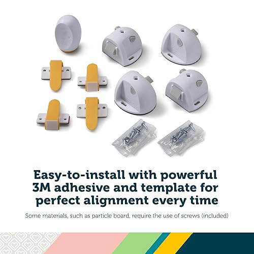 Safety 1st Adhesive Magnetic Lock System, 4 Locks And 1 Key - Jamouz