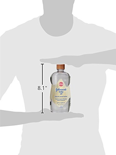 Johnson's Baby Oil, Mineral Oil Enriched with Shea & Cocoa Butter to Prevent Moisture Loss, Hypoallergenic, 20 fl. oz - Jamouz