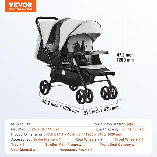 VEVOR Double Stroller - Jamouz