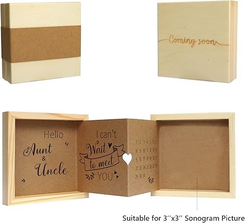 Pregnancy Announcement for Grandparents, Grandparents Baby Announcement Ideas Sonogram Picture Frame Wooden Keepsake Box, First Time Grandparents Gift - Jamouz