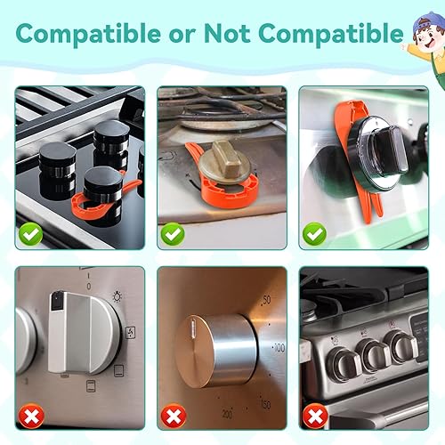 Gas Stove Knob Locks Protecting Kids and Pets; Oven Knob Covers for Child Safety (5 Pack,Black) - Jamouz