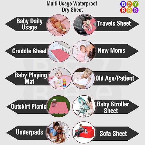 Waterproof Rubber Sheet (X-Large (200Cm X 140Cm))(Grey) - Jamouz