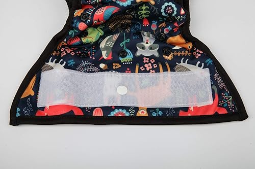 Baby Cloth Diaper Cover Nappy Hook and Loop Double Gusset 6.6lbs to 33lbs (Rabbits Wolves) - Jamouz