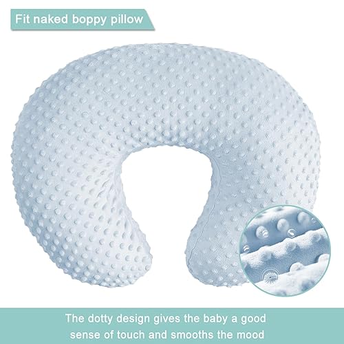 OWLOWLA Minky Nursing Cover, Breastfeeding Pillow Slipcover Fits Nursing Pillow for Baby Boy Girl(Baby Blue) - Jamouz