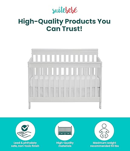 Suite Bebe Riley 4-in-1 Convertible Crib, White - Jamouz