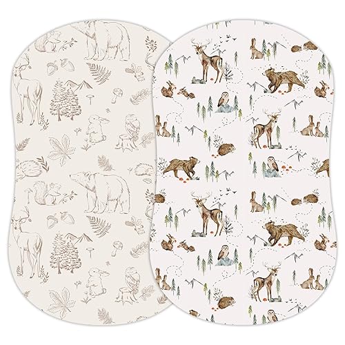 Baby Changing Pad Cover 2-Pack for Girls (Fleurette) - Premium Fitted Sheets Baby Diaper Changing Table Cover - Buttery Soft Cotton Blend - Jamouz