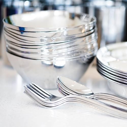 Ahimsa Stainless Steel Bowls for Kids - Pediatrician Designed, 12oz Toddler Bowl, Non Toxic Stainless Steel Snack Bowls Set, Non Plastic Kids Bowl, Dishwasher Safe (Set of 4 Classic) - Jamouz