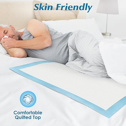 50 Count 30” x 36” Super Absorbency Disposable Underpads, Leakproof Quick Drying, Baby Puppy & Adults Bed Pads Disposable Adults, Dog Pee Pads Extra Large, XXL Incontinence Pads - Jamouz