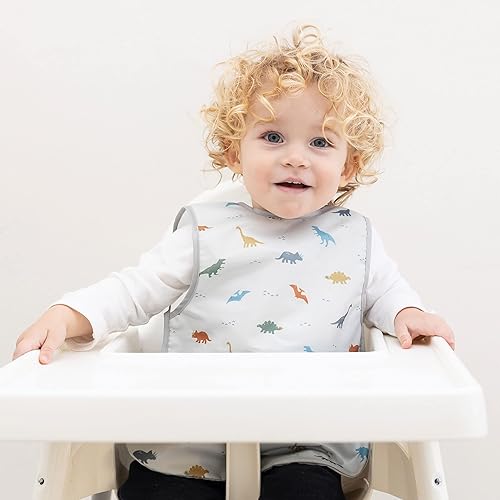 Tiny Twinkle Mess Proof Baby Bib - Waterproof Toddler and Baby Apron Bib - Machine Washable - PFAS and BPA Free - Jamouz