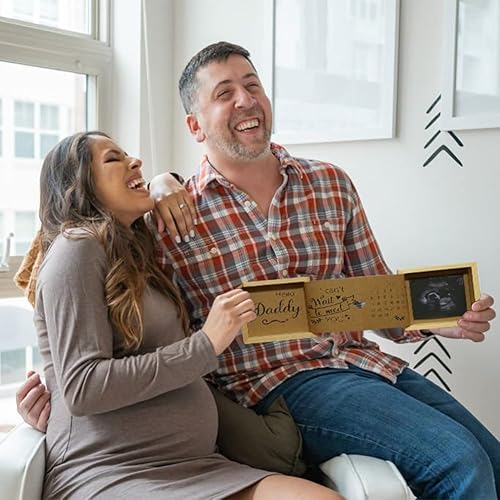 Pregnancy Announcement for Grandparents, Grandparents Baby Announcement Ideas Sonogram Picture Frame Wooden Keepsake Box, First Time Grandparents Gift - Jamouz
