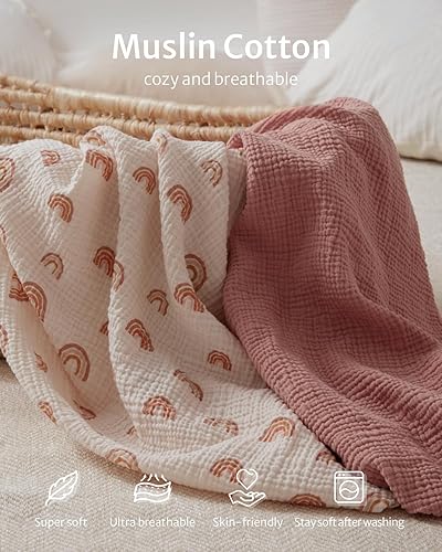 Blissful Diary Muslin Changing Pad Cover for Girls Boys, Ultra Soft Breathable Cotton, Baby Diaper Change Table Pad Covers, 2Pack (Roman Green&Leaf) - Jamouz