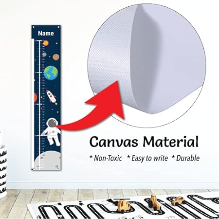 Personalized Kids Canvas Growth Chart, Height Chart, Growth Chart Banner, Train - Jamouz