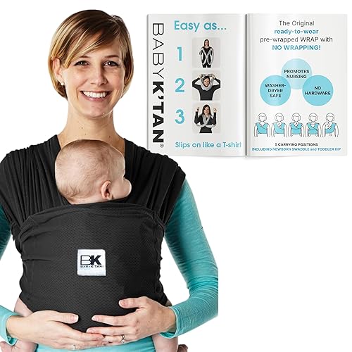 Breeze Baby K'tan Baby Carrier, #1 Easy Pre-Wrapped Baby Sling Gift | Breathable 100% Cotton Mesh | Hands Free Wrap for Infants | No Rings Or Buckles | Newborn to Toddler up to 35lb (See Size Chart) - Jamouz