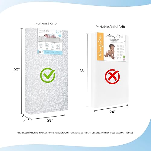 Starbright Breathable Fiber Crib and Toddler Mattress, Greenguard Gold Certified, Periwinkle - Jamouz