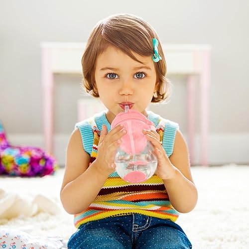 Munchkin Cool Cat Sippy Cup for Toddlers, Stainless Steel Straw Cup, 8 Ounce, Pink - Jamouz