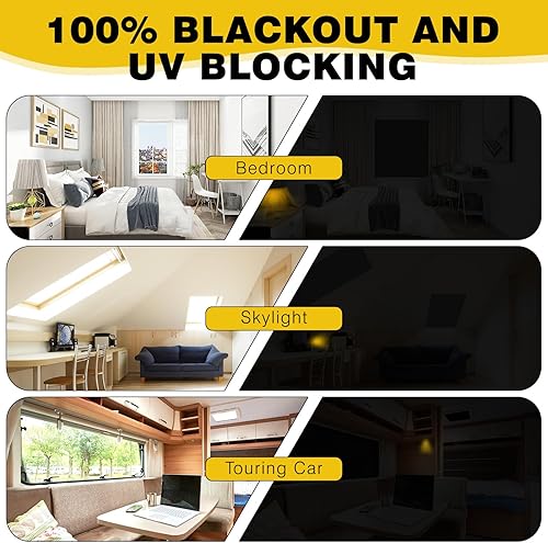 Lzerking Blackout Curtains 100% Blackout Window Cover 157' x 57' Portable Black Curtains Blackout Blinds for Bedroom,Baby Nursery,Camp - Jamouz