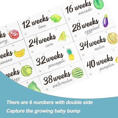 Ultrasound Picture Frame - Baby Bump Weekly Fruit and Veggie Pregnancy Tracker, Sonogram Picture Frame, Expecting Parents to be Unique Gift for Pregnant Women, Gender Reveal First Time Mom Must Have - Jamouz