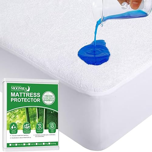 Moonsea Crib Mattress Protector Waterproof,Mattress Cover Protector, Smooth Top Mattress Protector for Kids, Breathable Skin Friendly and Noiseless Fitted Sheet,Viscose Made from Bamboo Terry,1 Pack - Jamouz