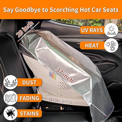 1Pack Baby Car Seat Sun Shade Cover[Portable & Foldable][Blocks Out Heat & Sun]Keeps Your Toddler Baby Seat Cooling, Reflective Baby Seat Covers [Compatible with Most Baby Car Seat] - Jamouz