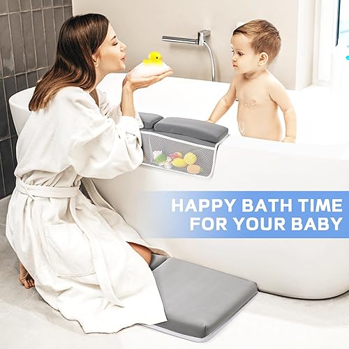 Baby Bath Kneeler and Elbow Rest Pad Set, Bathtub Kneeling Pad, Baby Accessories for Bath, Relieve Your Knees and Elbows - Jamouz