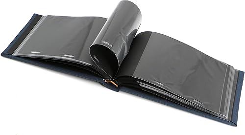 Holoary Small 4x6 Photo Album, Linen Hard Cover, Holds 50 Photos, Black Page Traditional Book Bound, Mini Brag Book Baby Album, Ideal For Wedding, Family Pictures, Gifts, Anniversary (Sky blue) - Jamouz