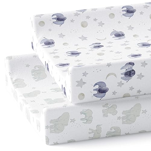 Baby Changing Pad Cover 2-Pack for Girls (Fleurette) - Premium Fitted Sheets Baby Diaper Changing Table Cover - Buttery Soft Cotton Blend - Jamouz