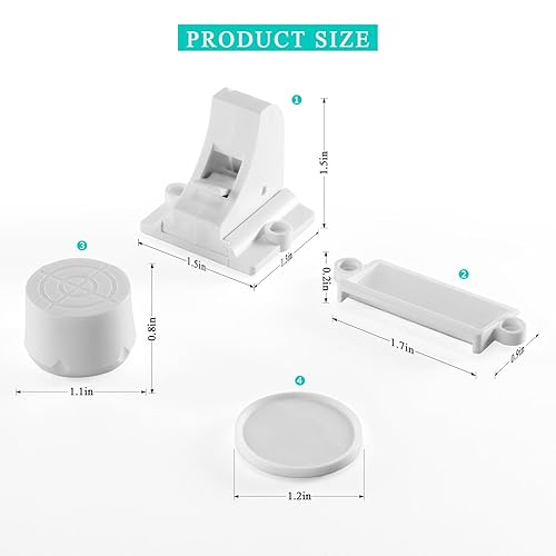 Child Safety Magnetic Cabinet Locks - vmaisi 4 Pack Adhesive Baby Proofing Cabinets & Drawers Latches - Jamouz