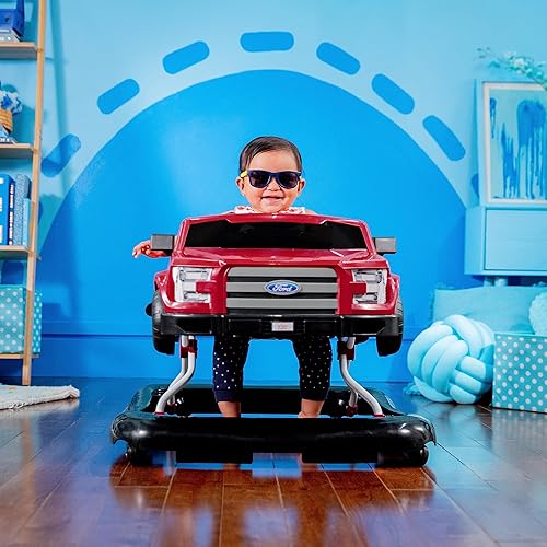 Bright Starts Ford F-150 4-in-1 Agate Black Baby Activity Center & Push Walker with Removable Interactive Steering Wheel-Toy, 6 Months and up - Jamouz