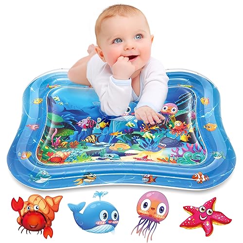 Infinno Inflatable Tummy Time Mat Premium Baby Water Play Mat for Infants and Toddlers Baby Toys for 3 to 24 Months, Strengthen Your Baby's Muscles, Portable - Jamouz