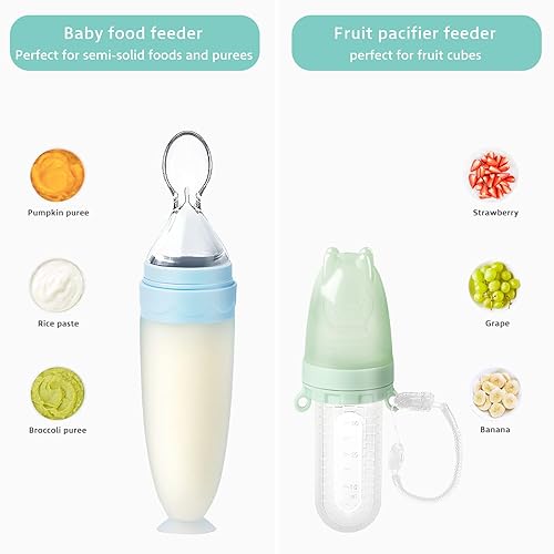 Termichy Baby Food Dispensing Spoon: Squeeze Feeder Dispenser for Baby - Self Feeding Bottle Spoon - Jamouz