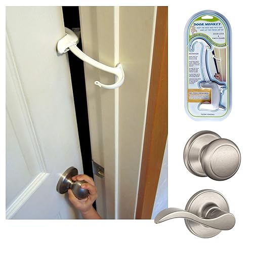 Child Proof Door Lock & Pinch Guard - For Door Knobs & Lever Handles - Easy to Install - No Tools or Tape Required - Baby Safety Door Lock For Kids - Very Portable - Great for Dogs & Cats - Jamouz