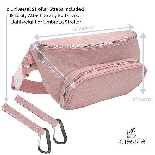 Suessie Fanny Pack Diaper Bag - with Baby Changing Pad & Waterproof Wipes Pocket - Stroller Organizer - Jamouz