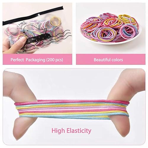 200pcs Hair Ties for Kids Toddler Hair Ties for Girls Elastic Small Hair Bands for Kids - Jamouz