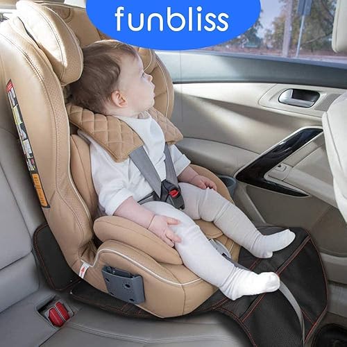 Funbliss Car Seat Protector for Child Car Seat,Auto Seat Cover Mat for Under Carseat with Thickest Padding to Protect Leather & Fabric Upholstery,PVC Leather Reinforced Corners - Jamouz